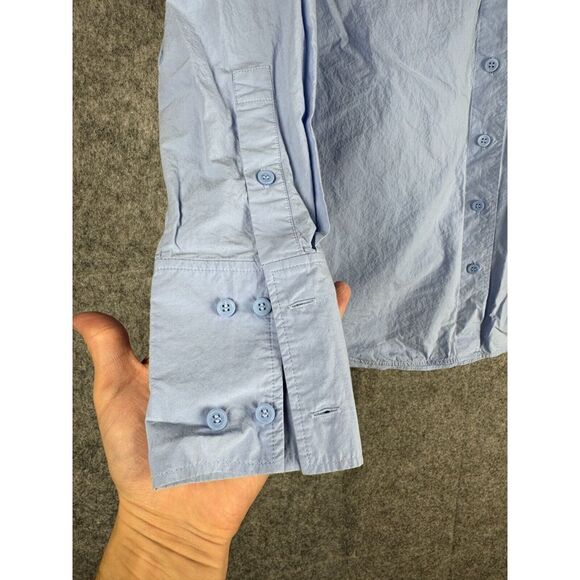 COS Shirt Women's Size 6 Blue Button Up Long Sleeve Cotton - Picture 4 of 9